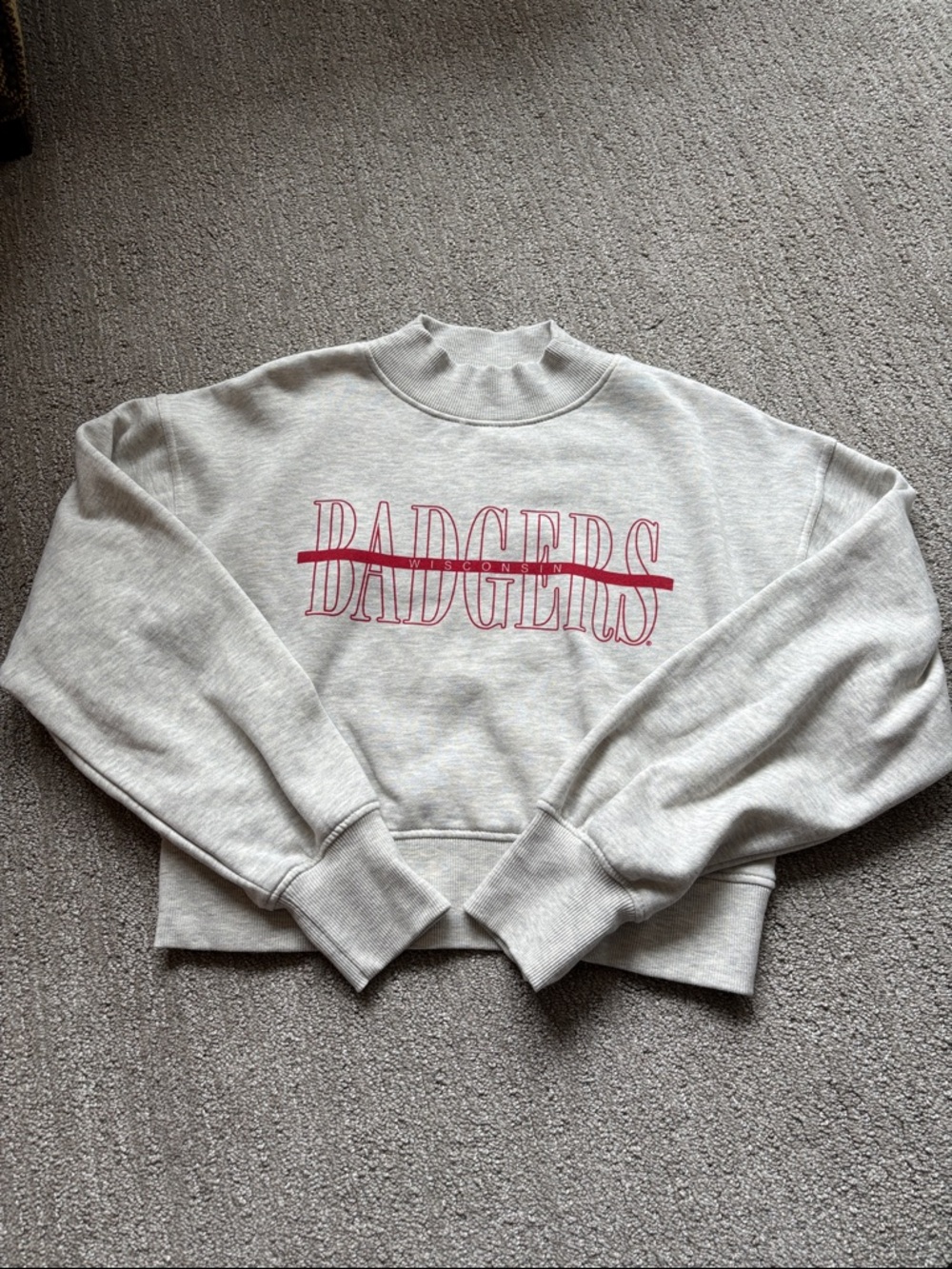 Wisconsin Badgers Cropped Mockneck Sweatshirt